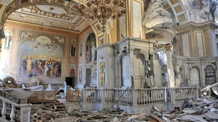 Russian missile destroys Transfiguration Cathedral’s central altar in Odesa